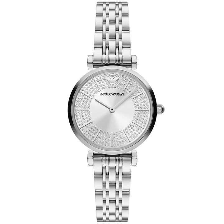 Emporio Armani Silver Crystal Analog Watch