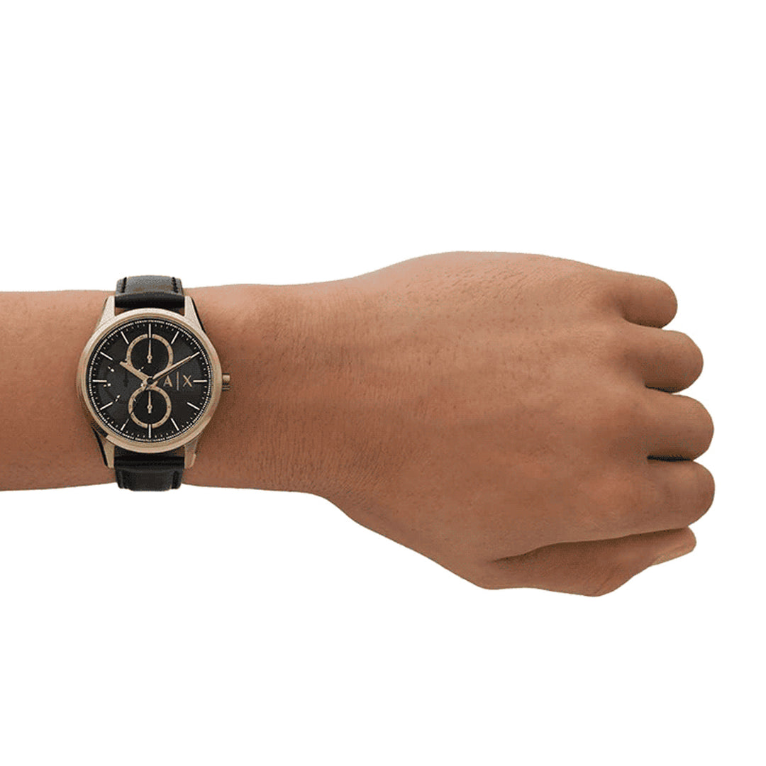 Armani Exchange Black & Gold Chronograph Watch