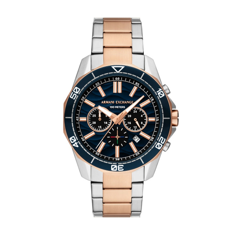 Rose Gold-Tone Chronograph with Navy Blue Dial