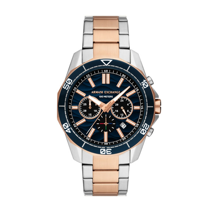 Rose Gold-Tone Chronograph with Navy Blue Dial