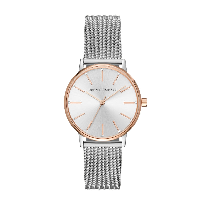 Armani Exchange Rose Gold Mesh Watch