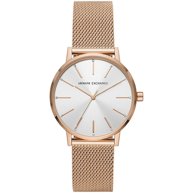 Armani Exchange Rose Gold Mesh Watch