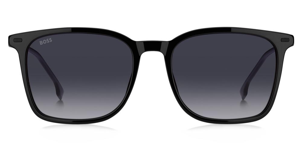 Refined Black Square Sunglasses with Dark Gradient Lenses