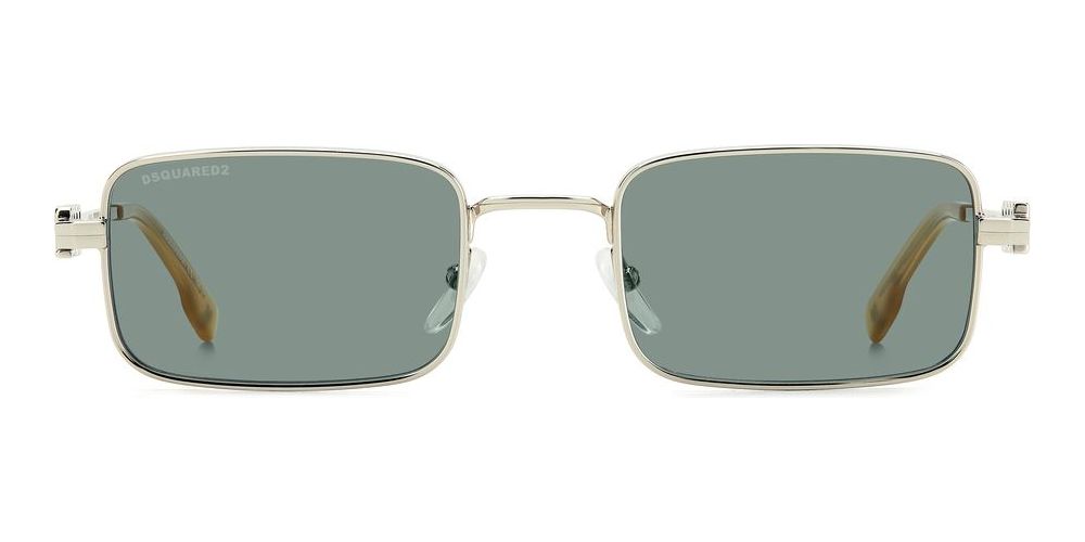 Sleek Rectangular Silver Frame Sunglasses