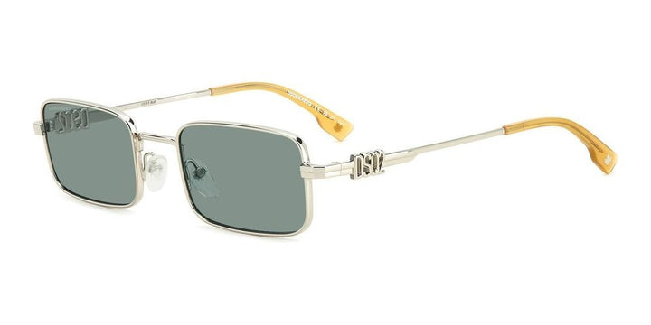Sleek Rectangular Silver Frame Sunglasses