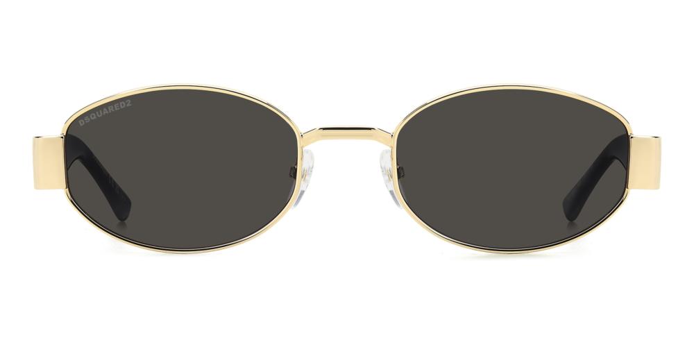 Refined Gold and Black Metal Frame Sunglasses