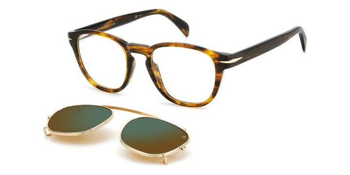 Tortoiseshell Acetate Optical Glasses with Gold Clip-On