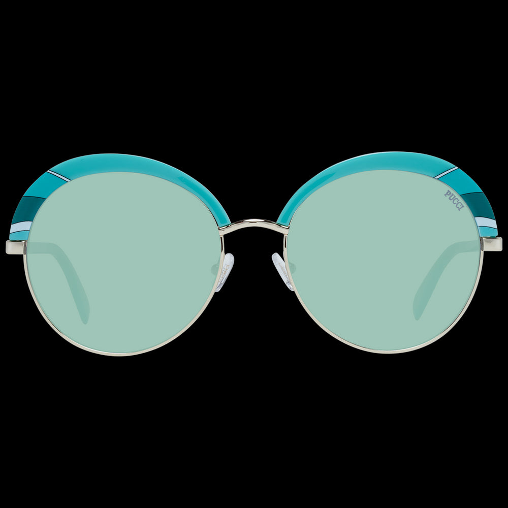 Turquoise Elegance Round Sunglasses