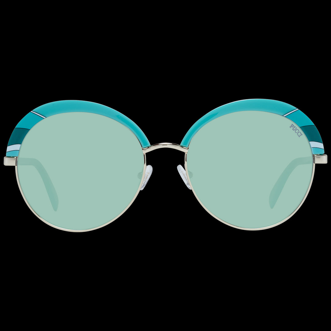 Turquoise Elegance Round Sunglasses