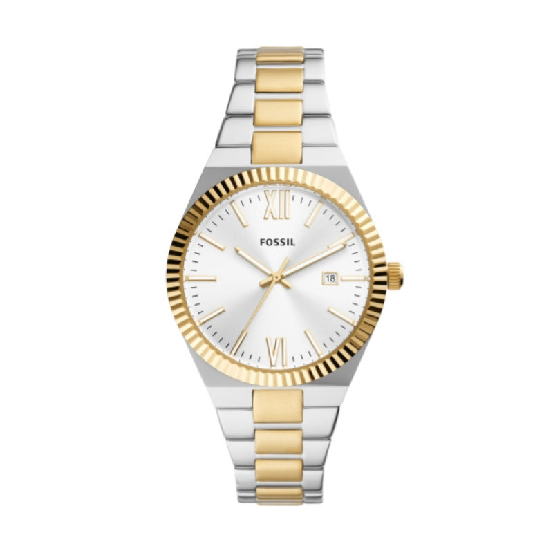Fossil Two-Tone Analog Watch, Date Display