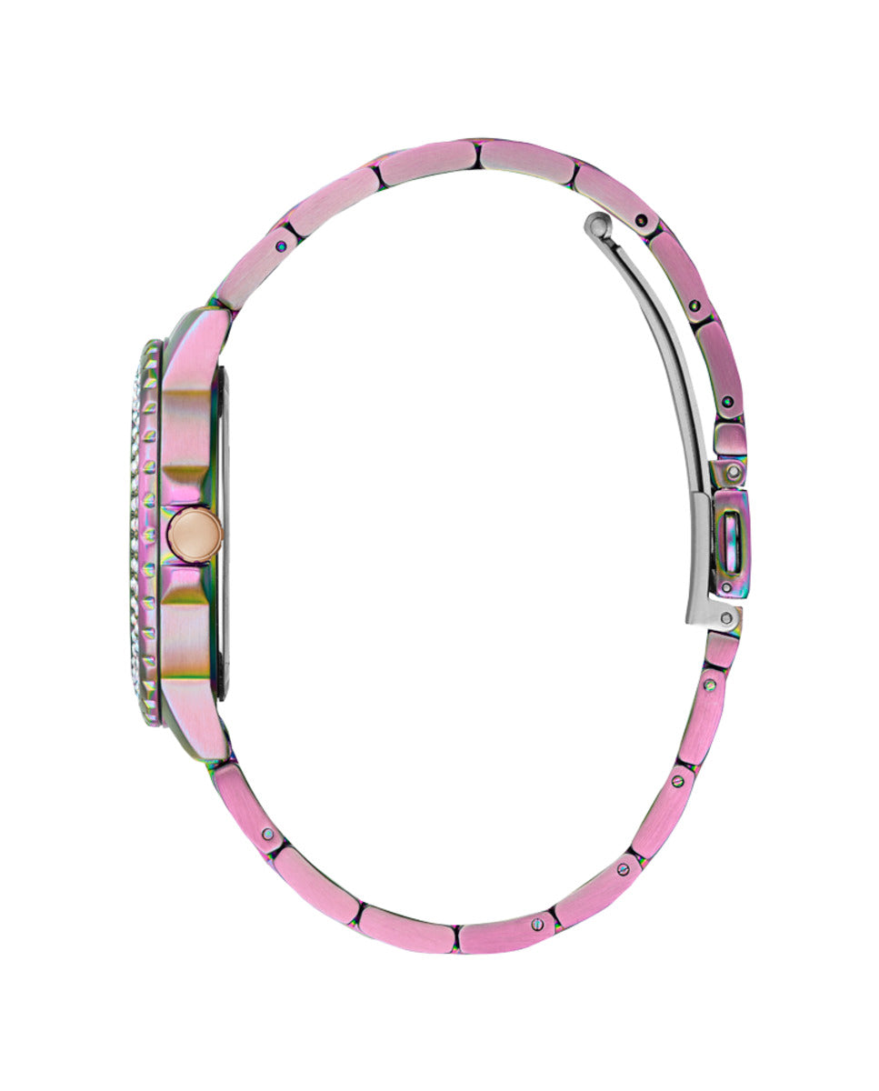 Violet Radiance Crystal-Studded Timepiece