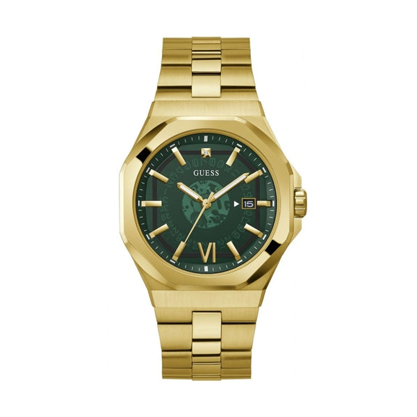 Timeless Gold-Tone Elegance with Dark Green Dial