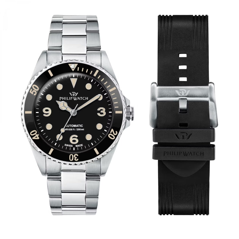 Philip Watch Diver's Automatic Silver-Black