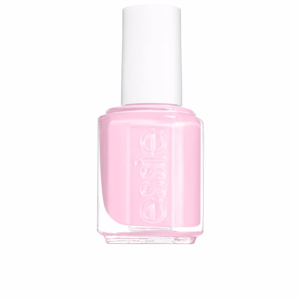 Small bottle of sheer cream pink nail lacquer with rounded brush cap, 13.5 ml