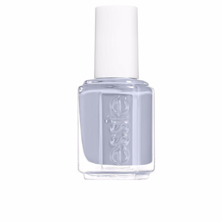 Bottle of sheer metallic coral nail polish with flat brush, 13.5 ml