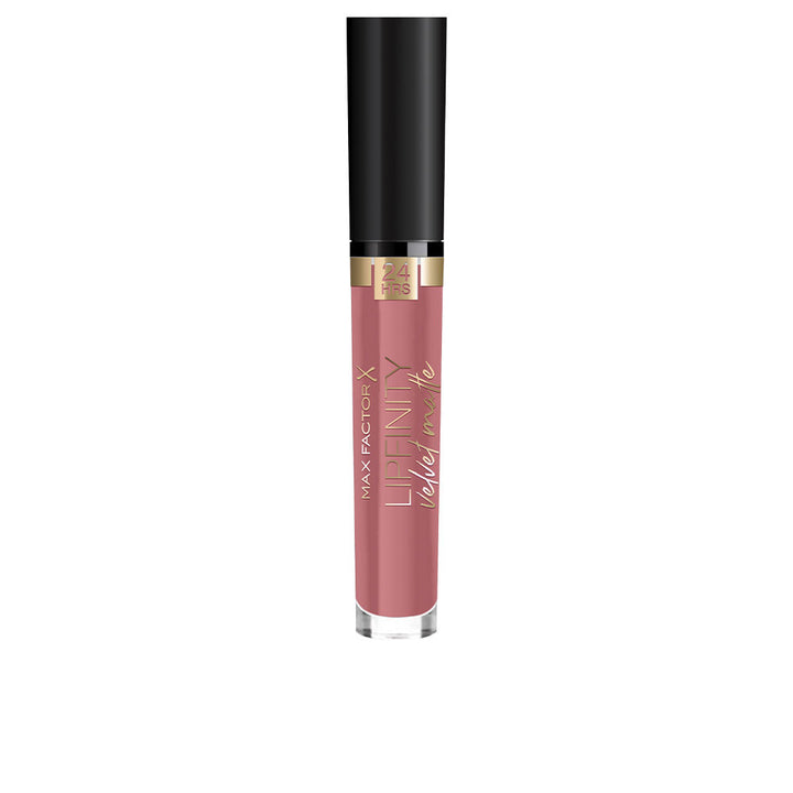 Tube of velvet-matte long-wear lipstick in warm neutral shade, 3.5 ml