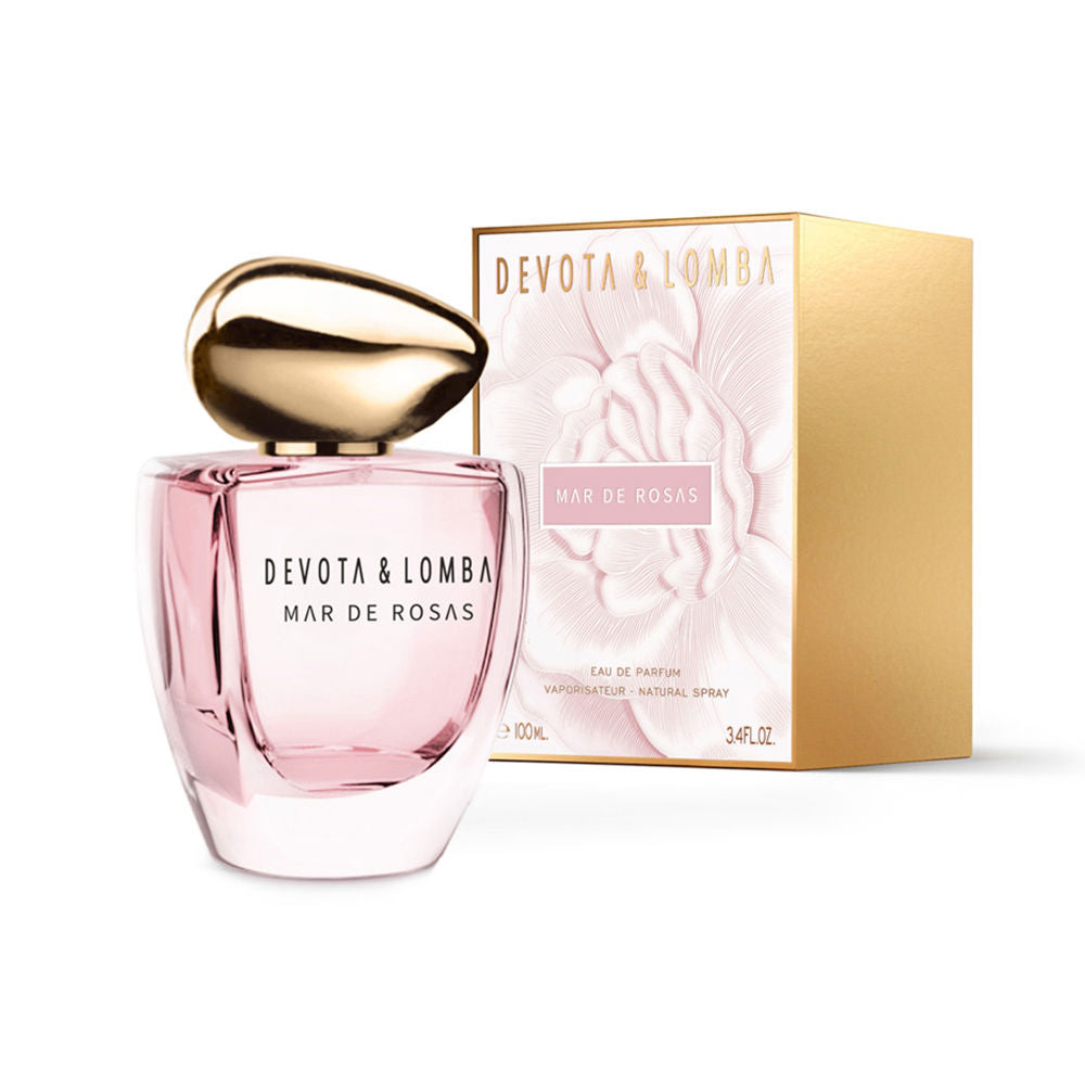 100 ml clear perfume bottle labelled Rose Marine, floral eau de parfum for Women