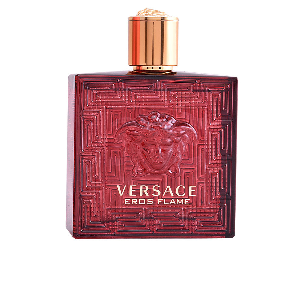 Red 50 ml perfume bottle with gold lettering, woody-spicy fragrance for Man