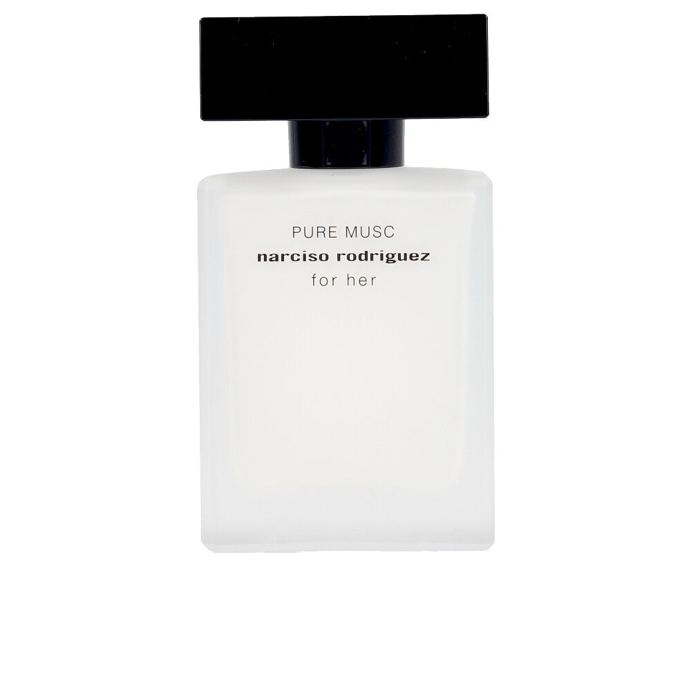 White lacquered 30 ml perfume bottle; minimalist label and rounded silhouette