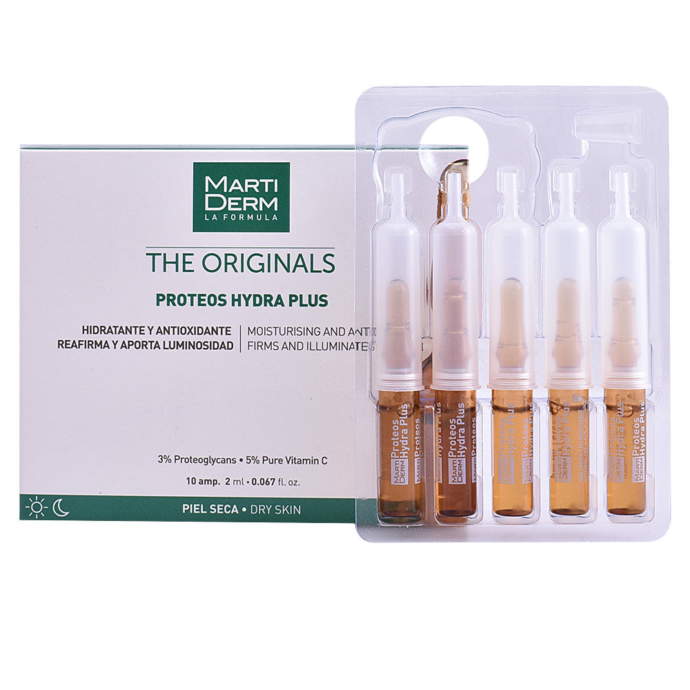 Single 2 ml glass ampoule of moisturising proteoglycan and vitamin C serum