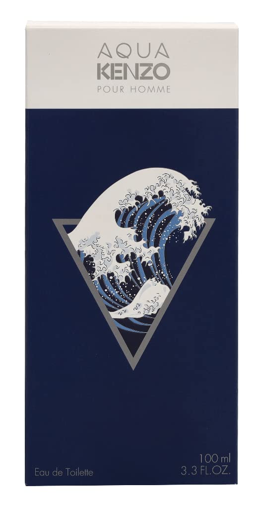 Cobalt-blue bottle engraved with Hokusai wave, 100 ml Eau de Toilette for Man