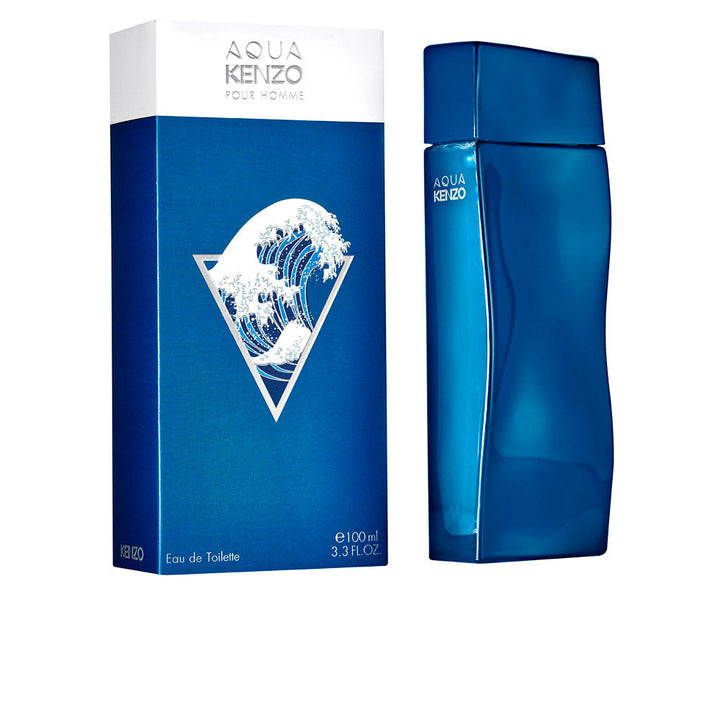 Cobalt-blue flacon engraved with Hokusai wave, 50 ml Eau de Toilette for Man