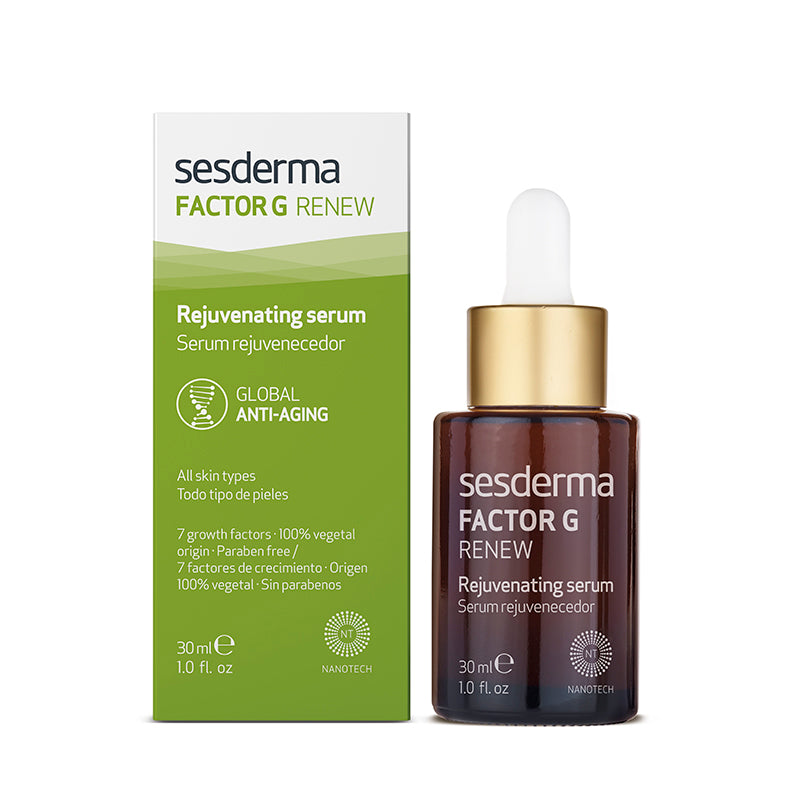 30 ml clear bottle of rejuvenating serum with pipette, botanical extract emphasis