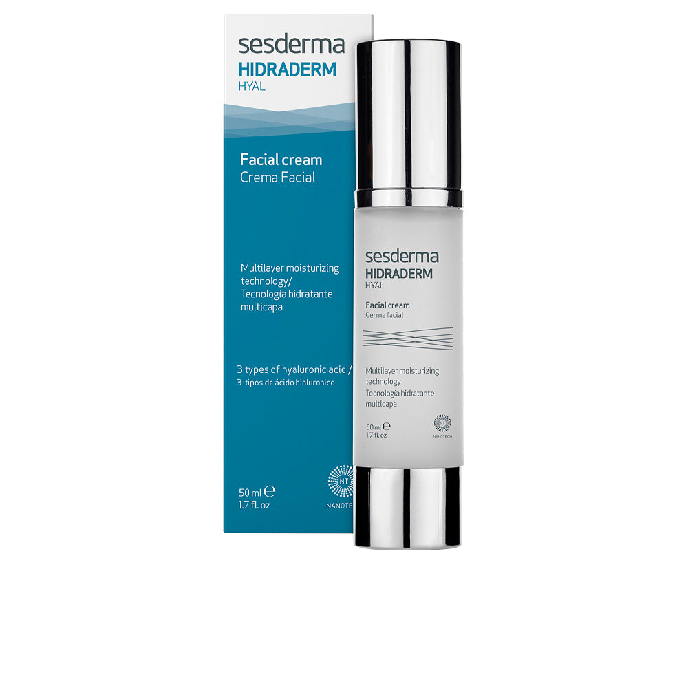 50 ml compact jar of light hyaluronic face cream, minimalist packaging