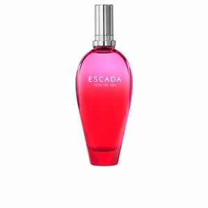 Red-ombre 100 ml perfume bottle with colourful Mexican floral packaging