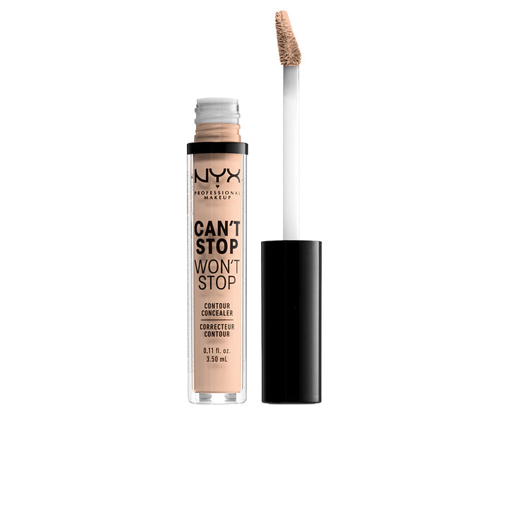 Small 3.5 ml tube matte liquid concealer in alabaster shade, compact and travel-ready