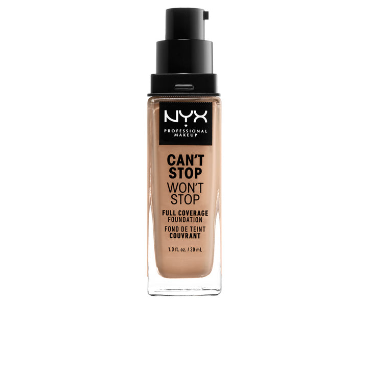 Bottle of medium buff full-coverage matte foundation, 30 ml, Unisex