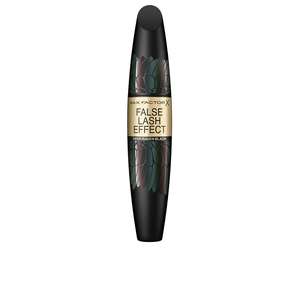 Tube of deep Raven black volumising mascara with tapered brush, 13.1 ml