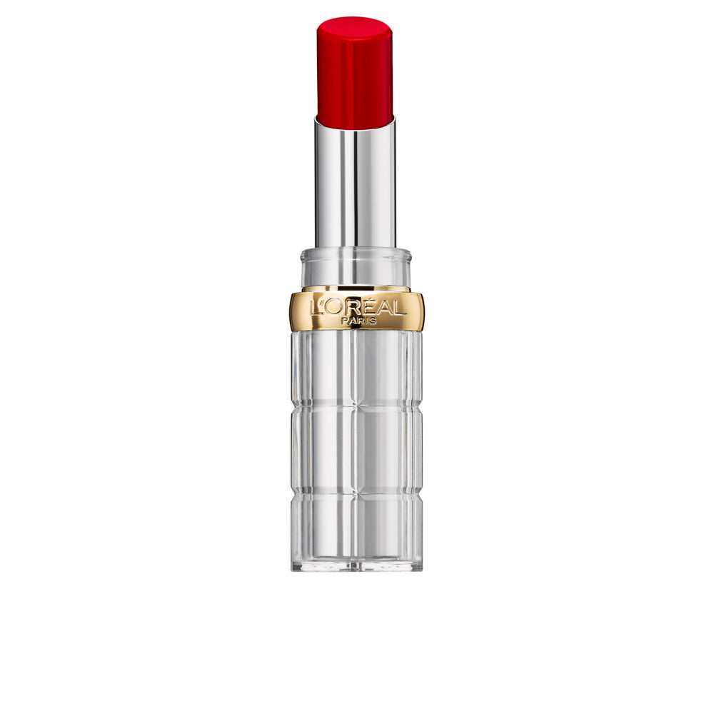 Sheer glossy lipstick bullet, warm rose shade, 3.8g tube