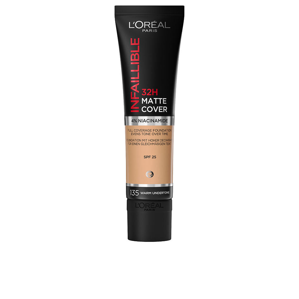 Bottle of warm shade liquid foundation, 30 ml, matte finish