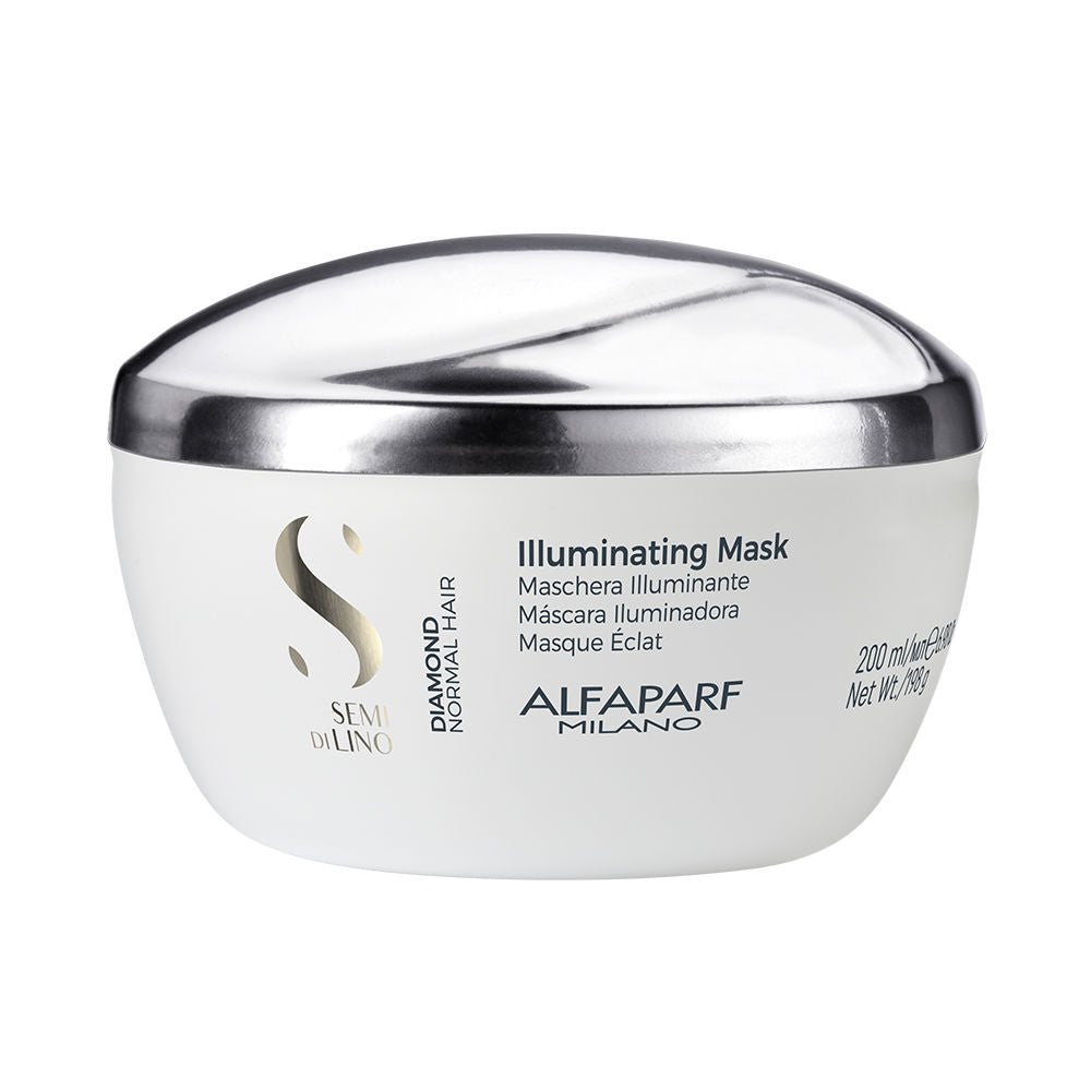 Tube of illuminating shea and linseed hair mask, 200 ml, lightweight glossy finish
