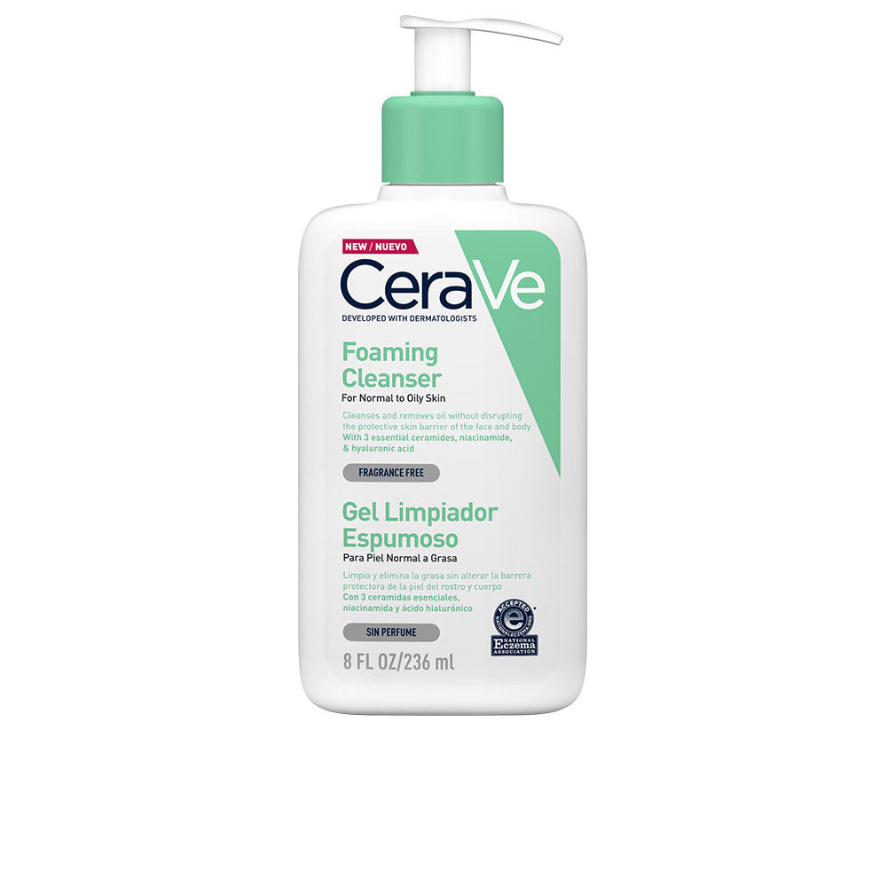 236 ml foaming gel cleanser tube, ultra-light gel, ceramides and hyaluronic
