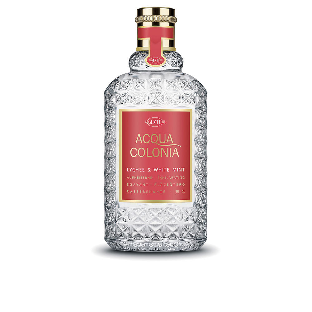 Clear glass cologne bottle labelled Lychee &amp; White Mint, 170 ml, Unisex