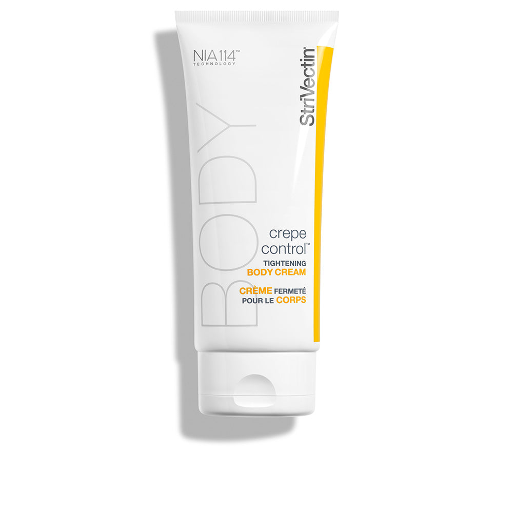 Tube of tightening peptide body cream, 200 ml, lightweight pale cream