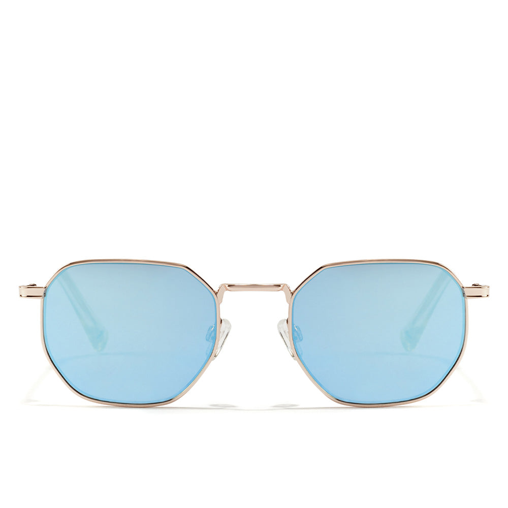 Unisex round black stainless-steel sunglasses with 51 mm lenses