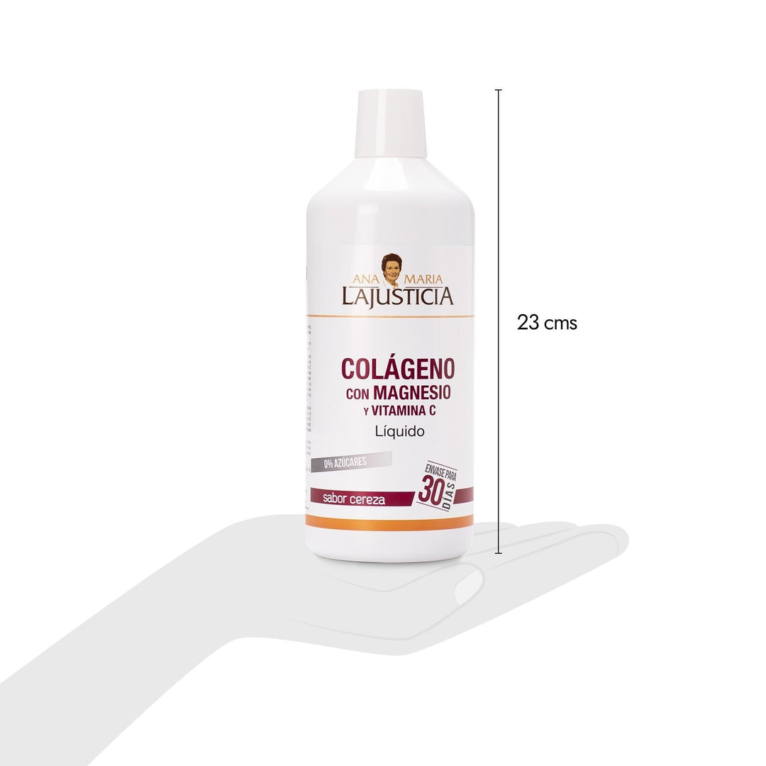 1,000 ml cherry hydrolysed collagen drink with magnesium and vitamin C, red bottle