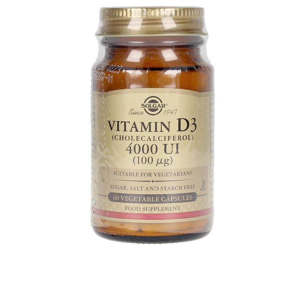 Amber bottle of 60 vitamin D3 4,000 IU softgels, Unisex supplement