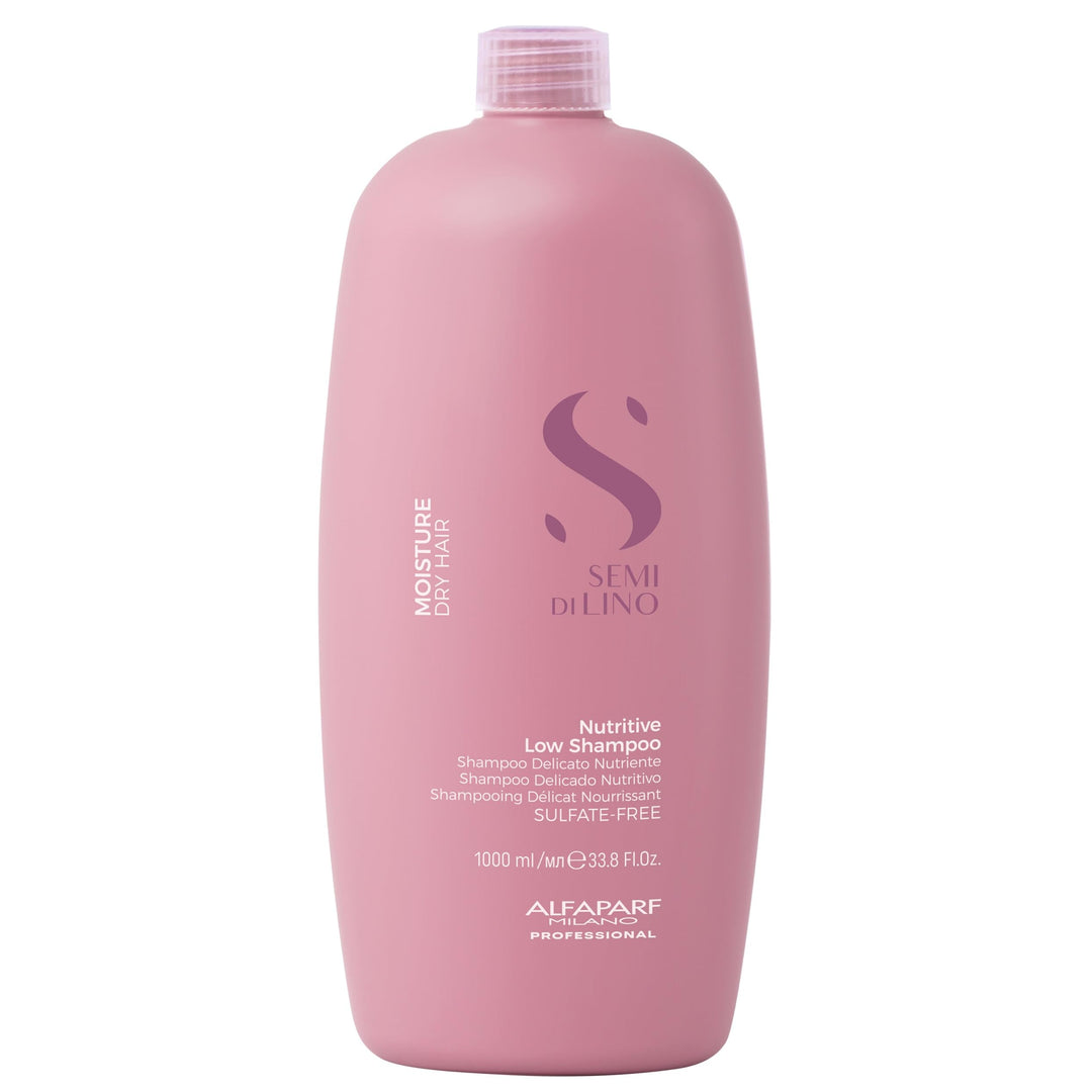 1,000 ml bottle of Semi di Lino Moisture nourishing shampoo for unisex hair