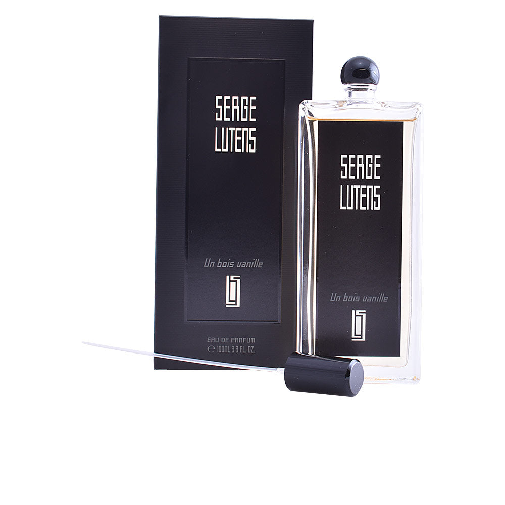 Matte black bottle; 50 ml vanilla-wood eau de parfum, oriental Unisex