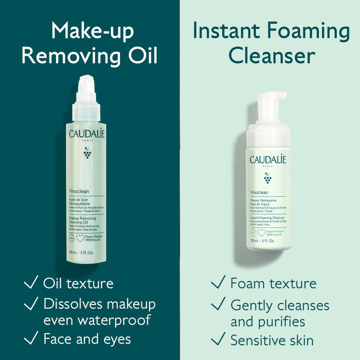 150 ml bottle of botanical cleansing oil with pump, clear golden oil