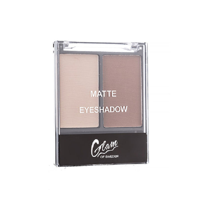 Compact matte eyeshadow duo in two earthy brown shades, 4 g