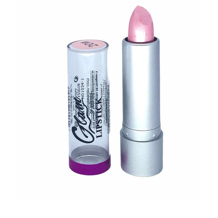 Frosty pink metallic lipstick bullet, creamy texture, 3.8 g