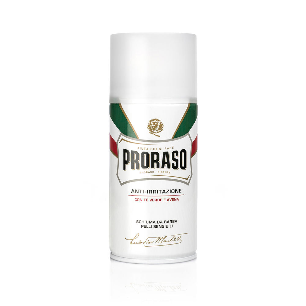 White shaving foam can, 300 ml, avocado oil and menthol formula for Man