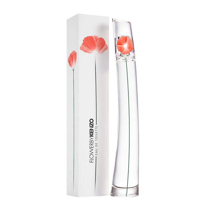 30 ml poppy-inspired perfume bottle; red-accented glass; floral eau de toilette