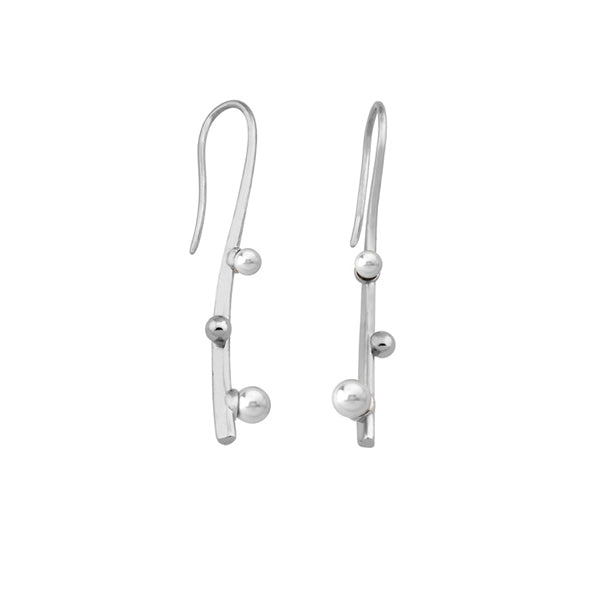 Sleek Silver Minimalist Drop Earrings
