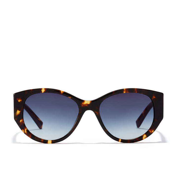 Unisex polished acetate sunglasses with black TR18 lenses and triangular temples